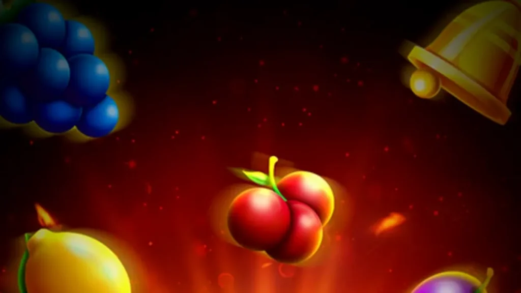 Tampilan visual slot Ultra Hot Joker dengan simbol buah dan Joker yang membara