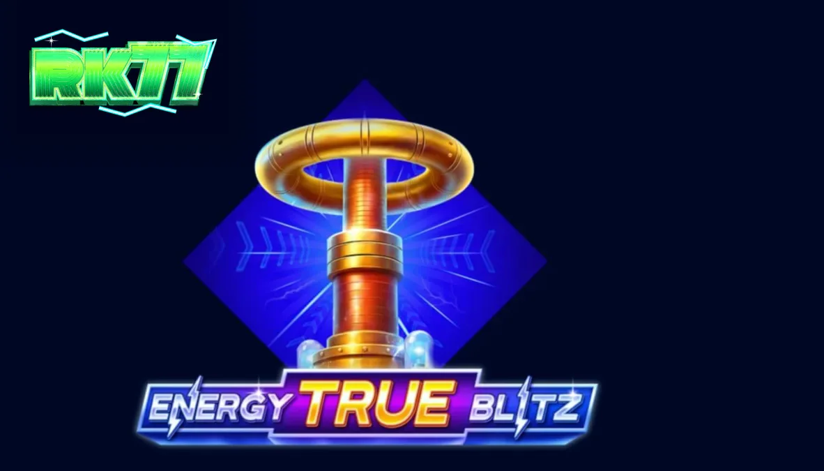 Tampilan visual slot Energy True Blitz dengan elemen neon dan simbol klasik